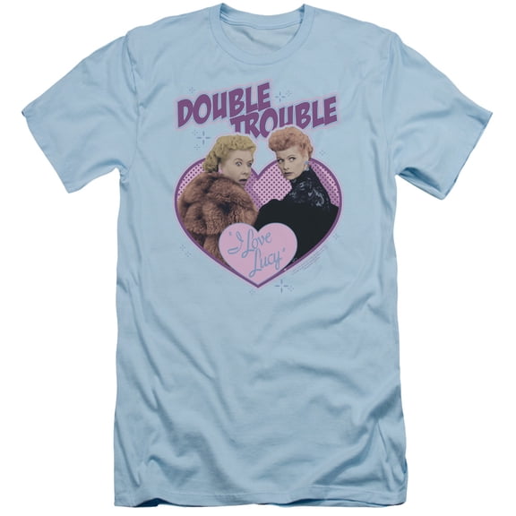 I Love Lucy Double Trouble S/S Adult 30/1 T-Shirt Light Blue