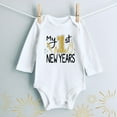 thumbnail image 5 of MANHUJI Baby Girl Onsies My First New Year Clothes Newborn Infant Baby Boy Girl New Year Outfits Letter Print Romper Jumpsuit Outfits Cosas Para Bebes Recien Nacidos (White,12M), 5 of 5