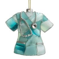Lilixerw Nurse Clothes Christmas Hanging Ornament,3.15Inch Acrylic Xmas Tree Pendant for Medical Appreciation Gift,Hospital Holiday Decor,Blue