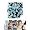 thumbnail image 4 of Aqua Geometric Cloth Napkins Set of 8 Reusable Dinner Napkins, Modern Black White Striped Abstract Lines Cocktail Napkin Washable Table Napkins for Wedding/Holiday Party/Baby Shower 20"x20", 4 of 7