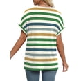 thumbnail image 5 of Blusa WIHOLL para mujer, talla grande, manga corta, cuello en V, verde, 3XL, 5 of 5