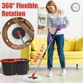 thumbnail image 7 of Mop and Bucket Set, Floor Cleaning Mop and Bucket with Wringer Set, 360°Spinning Mop Bucket, 3 Pcs Microfiber Mop Heads, 61 inches Telescopic Handle, Black Mop, 7 of 7