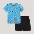 thumbnail image 2 of Toddler Boy Clothes Sets Cute Dinosaur Print Roar Graphic T-Shirt & Blue Plaid Shorts 2-Piece Outfit Jurassic Theme Outfit 2-11 T, 2 of 7