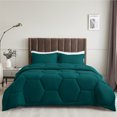 thumbnail image 2 of 1 Piece Honeycomb Design Comforter, 800 TC, 100% Egyptian Cotton, Super King Size Teal Solid, 2 of 5