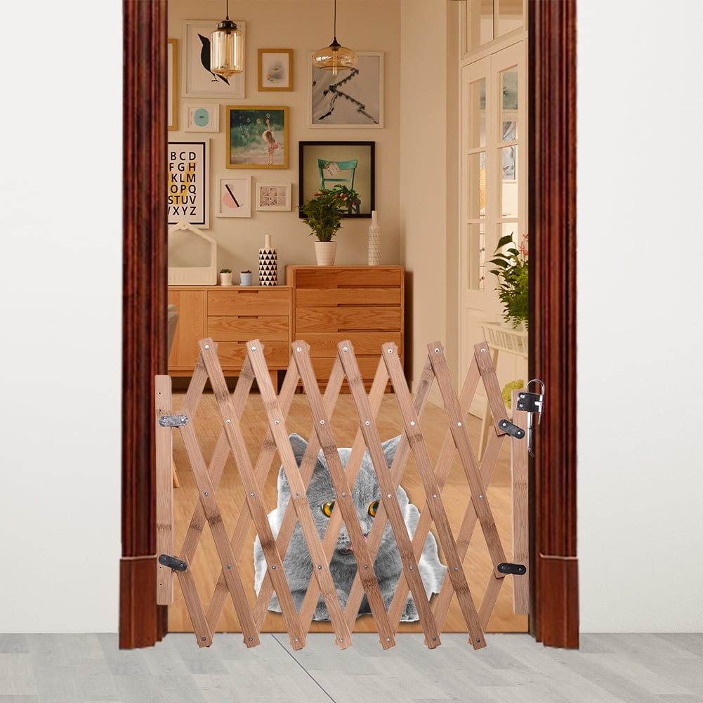 wooden retractable baby gate