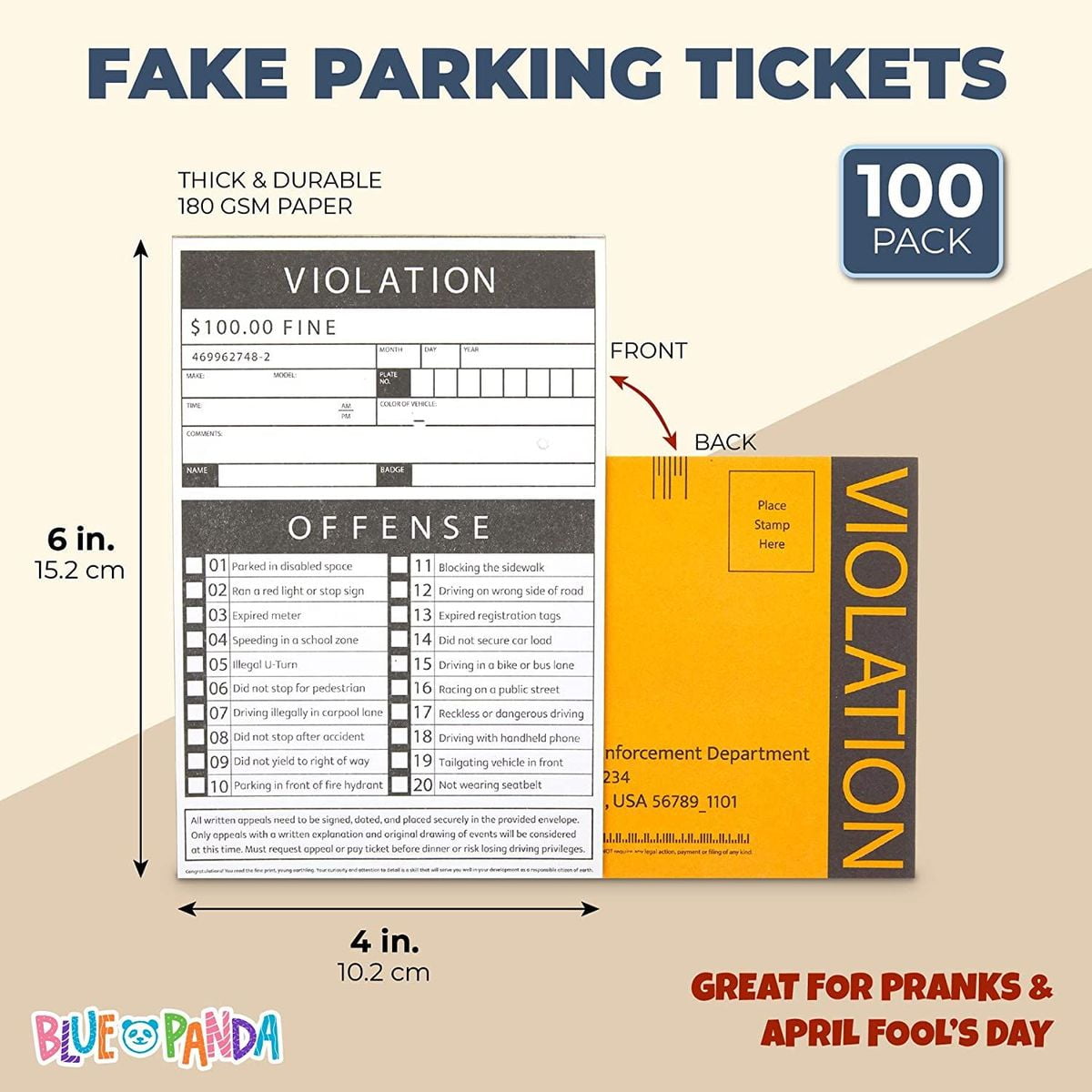 fake police ticket template