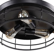 Parrot Uncle 36 Inch Industrial Ceiling Fan with Light & Retractable Blades Industrial Fandelier, Black
