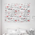 thumbnail image 1 of Romantic Tapestry, I Love You Quote with Hearts Romance Couple Valentine with Plain Backdrop, Wall Hanging for Bedroom Living Room Dorm Decor, 80W X 60L Inches, Red Black and White, by Ambesonne, 1 of 2