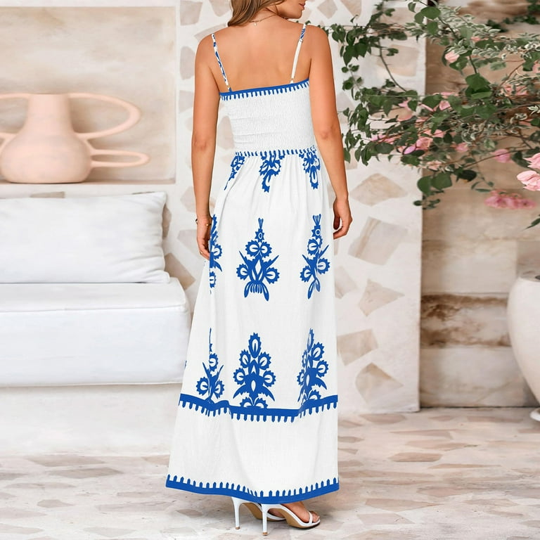 chinese dress ladies Ocean Breeze Smocked Maxi Dress main image 0