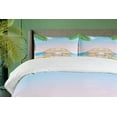 thumbnail image 4 of Ambesonne Pearls Duvet Cover Sets, Shell on Sandy Beach, 2-King, Cream Blue, 4 of 7