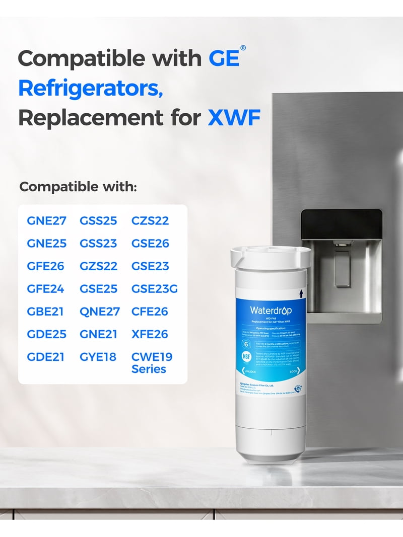 Waterdrop, Refrigerator Water Filter, XWF, NSF 42/372 Certified 2