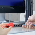 thumbnail image 1 of OULII 2Pack Ethernet Extender Red Zinc Alloy Network Connection Signal Transmission For Routers Switches 1.4X0.8in, 1 of 8