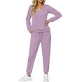 thumbnail image 3 of Fantaslook Two Piece Sets for Women Fall Outfits Fashion Lounge Sets V Neck Tops and Jogger Pants Tracksuit Vacation Travel Outfits, 3 of 10