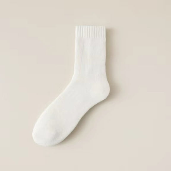 Nvzi white fleece socks -3 pairs, one size fits all winter wool socks, men's winter warm wool socks, plush lining comfortable warm socks