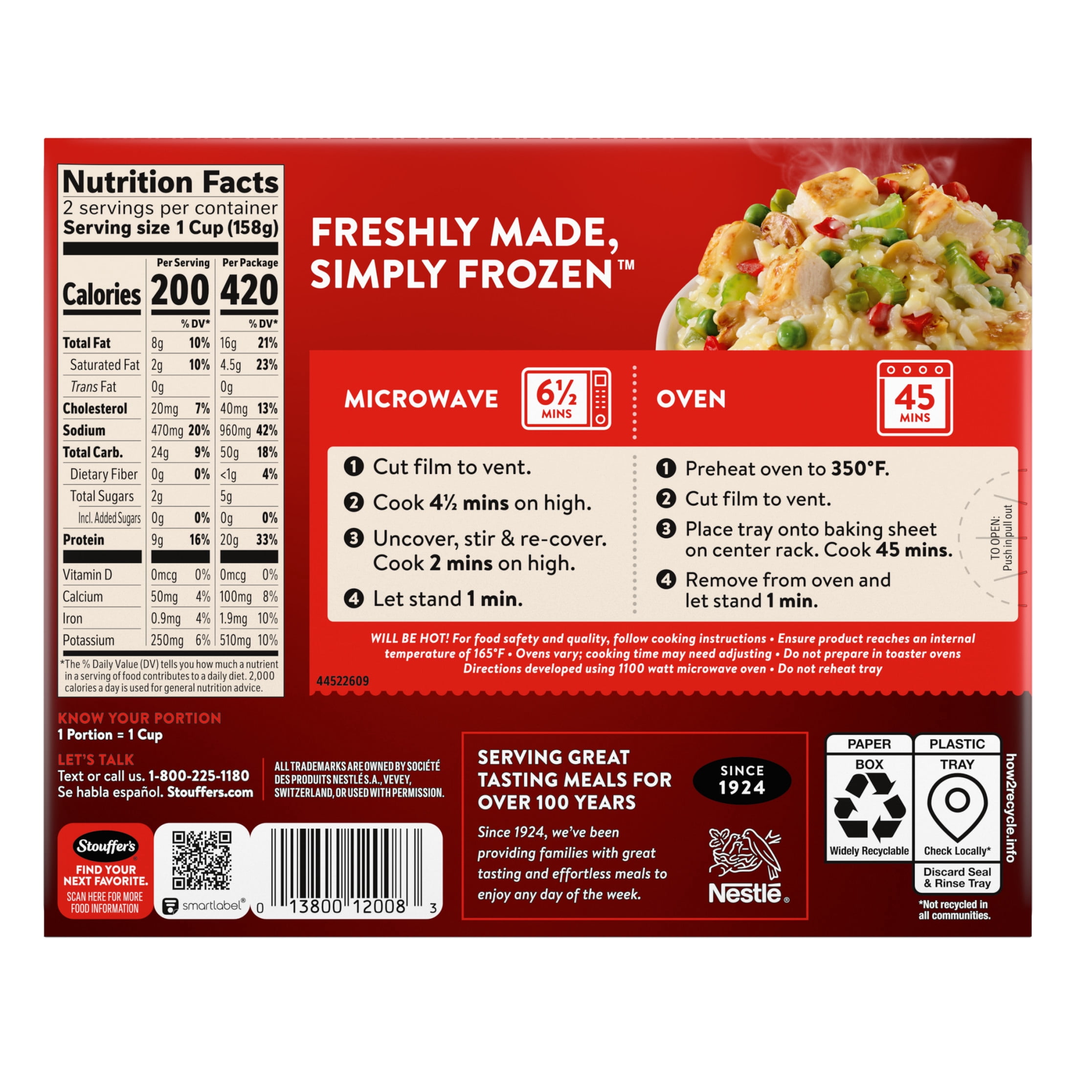 Stouffer's Chicken A La King Frozen Meal, 11.5 oz (Frozen)