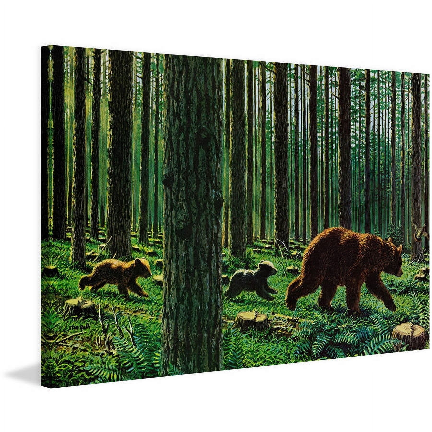 "Bear Walk" Painting Print on Wrapped Canvas