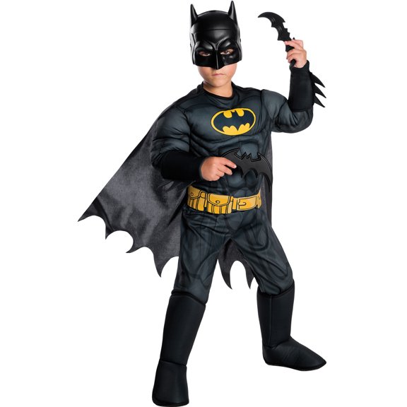 DC Comics Batman Deluxe Muscle Chest Costume for Kids by Rubies, Boys Medium