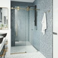 thumbnail image 2 of VIGO Elan 52 to 56 in. W x 74 in. H Sliding Frameless Shower Door in Matte Brushed Gold with 3/8 in. (10mm) Clear Glass, 2 of 15