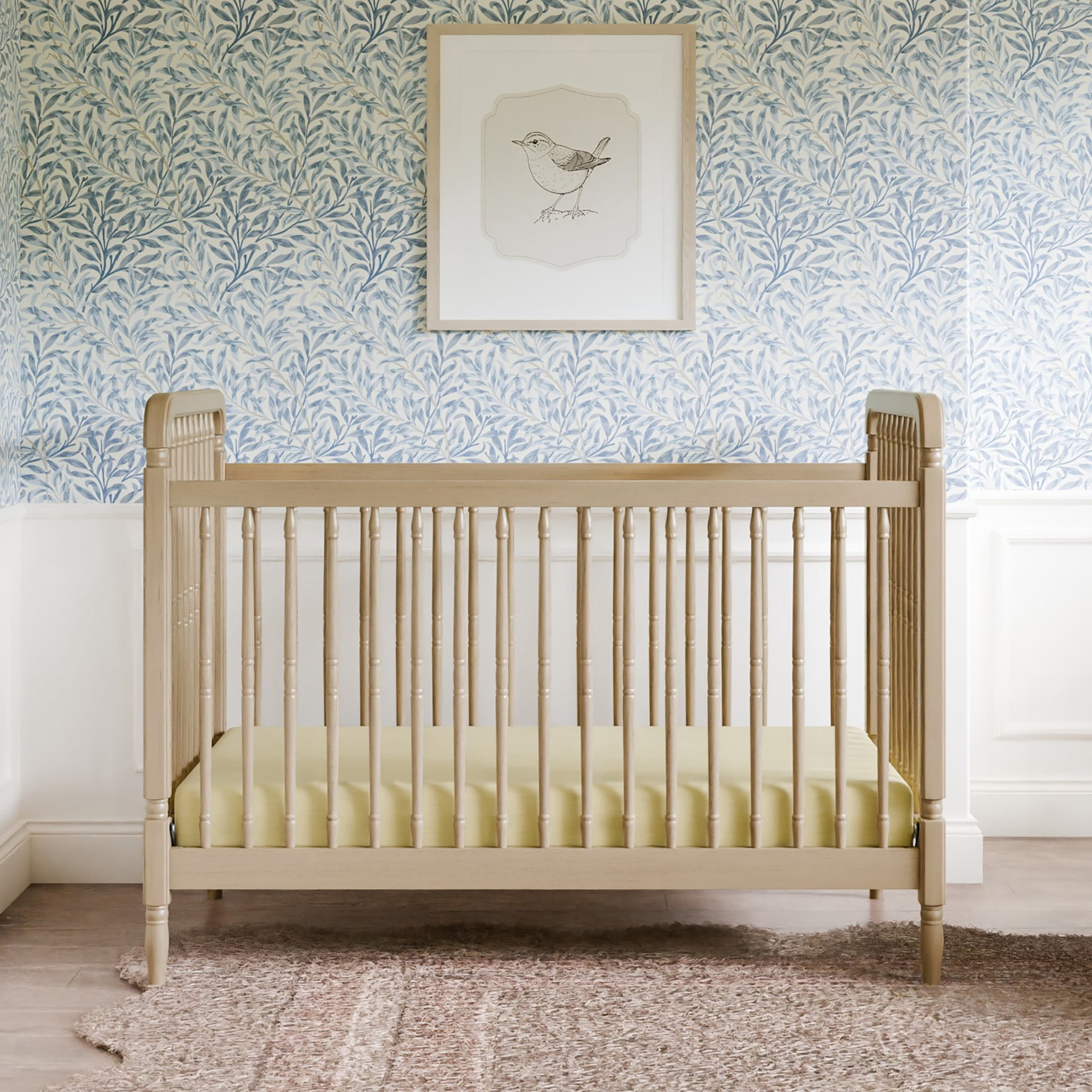 Namesake Liberty 3-in-1 Convertible Spindle Crib with Toddler Bed Conversion Kit