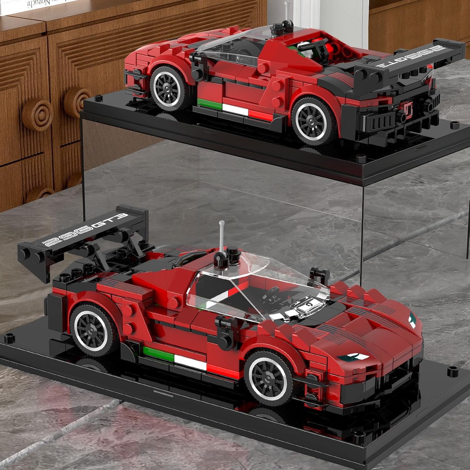 Speed Champion P80C Racing Car Building Kit with Acrylic Display Case, 27069 Collectible Model Car Kits, Building Blocks Kit Racing Toy Cars for Adult (457 PCS)