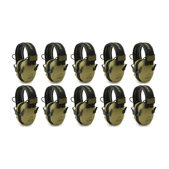 Walker's Razor Slim Ultra Low Profile Compact Design Earmuffs (Green) 10-Pack