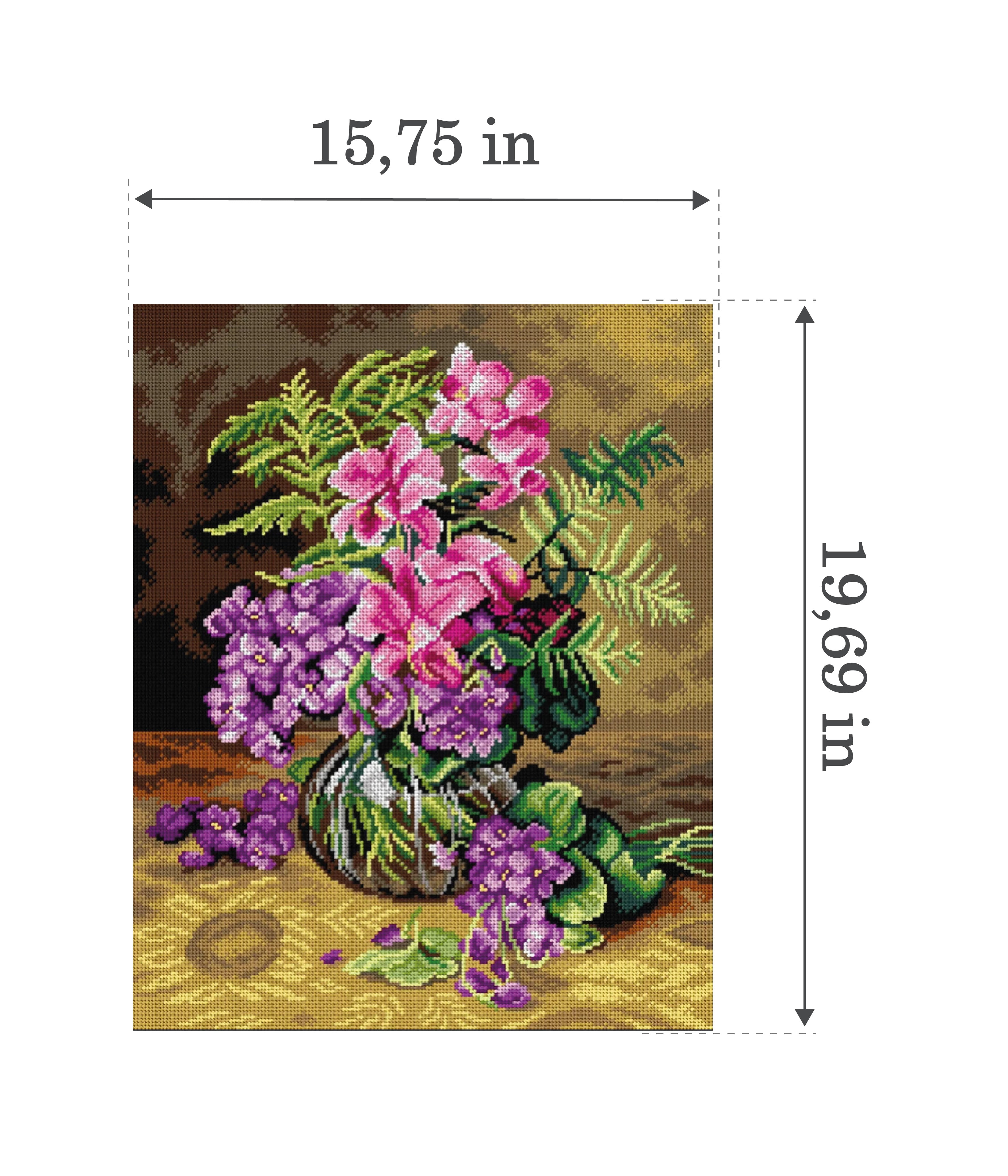 Orchidea Still Life Needlepoint Canvas