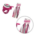 thumbnail image 3 of Bells Streamers 2pcs Children Bike Grips Tassels With 1pc Bell Set Scooter Ribbons Handlebar Weave Streamers Bike Accessories (Pink Tassels and Red Bell), 3 of 8