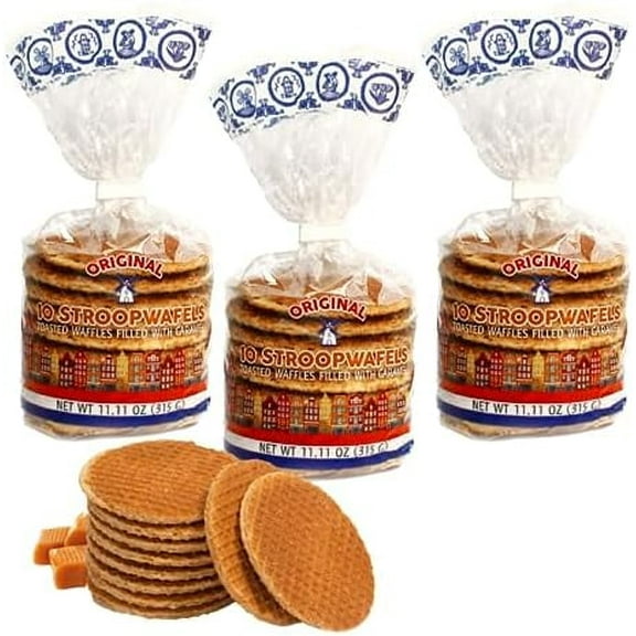Le Chic Original Stroopwafels toasted waffles filled with caramel 11.11 oz/315 gr - 3 packs