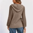 thumbnail image 6 of Gaigiky Shirts for Women Round Neck Drawstring Hoodies Solid Color Lace Spliced Long Sleeve Loose Fit Fall Daily Casual Pullover Outfits, 6 of 7