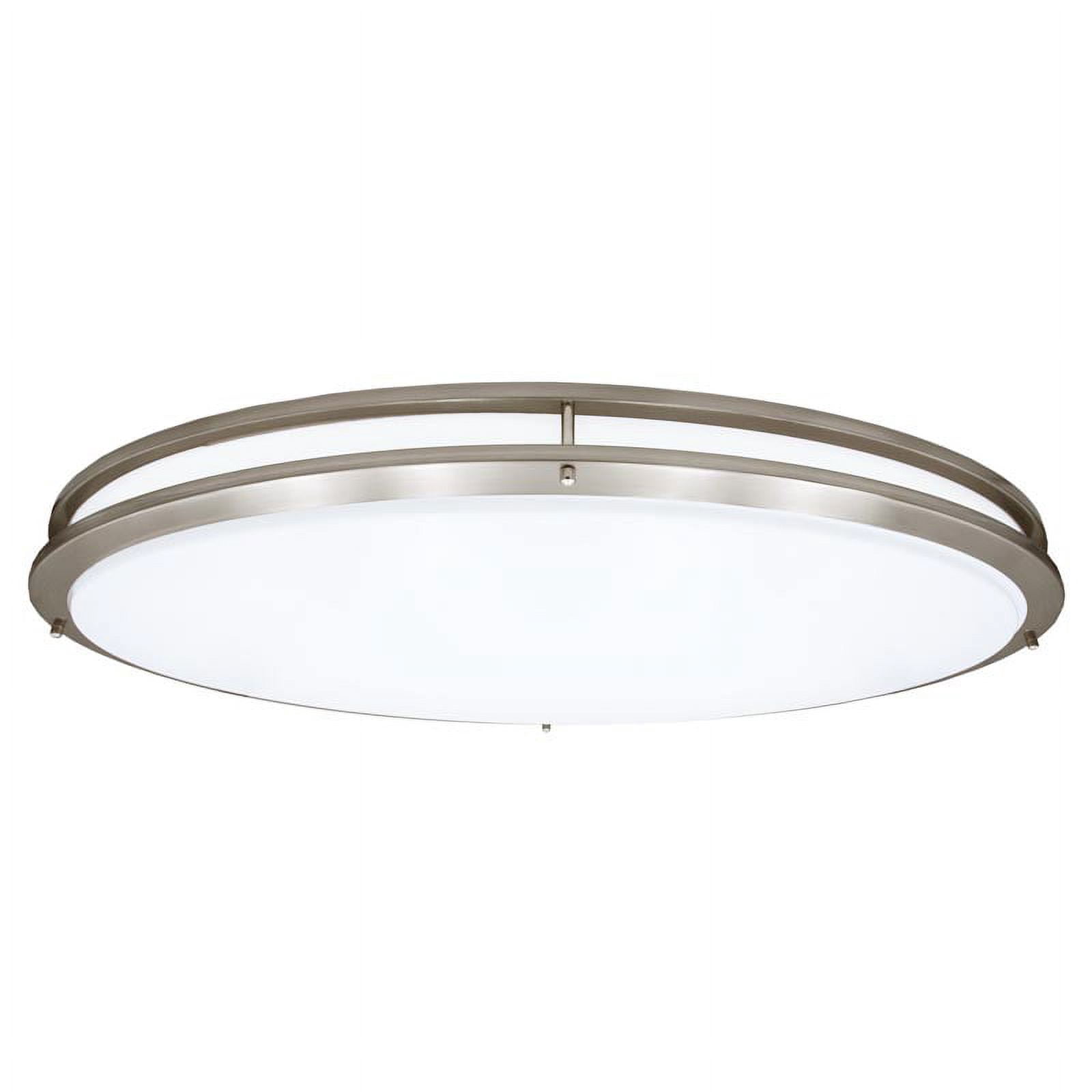 Maxxima 32” 3 CCT Oval Satin Nickel LED Ceiling Mount Light Fixture, Color Selectable 3000K-5000K, 5500 Lumens, Dimmable