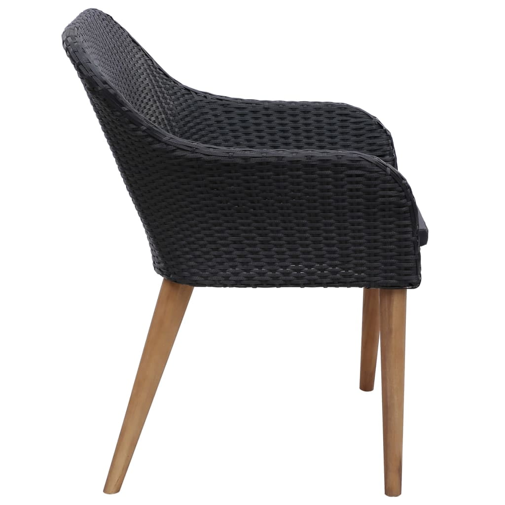 Lowestbest 2-Piece Outdoor Chairs, All-Weather Bistro Seating Chairs with Thick Cushion, Black Lowestbest 2-Piece Outdoor Chairs, All-Weather Bistro Seating Chairs with Thick Cushion, Black