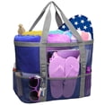 thumbnail image 2 of Mesh Beach Bags  Oversized Tot 9 Pockets Toy Lightweight Packs  Vacation Essentials  Womens Handbag, 2 of 8