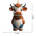 thumbnail image 3 of SDJMa Christmas Cow Ornament, Cute Cartoon Highland Cattle Hanging Ornaments for Xmas Tree Car Backpack Home Holiday Party Decorations, Christmas Gift for Cow Lover, 3 of 8