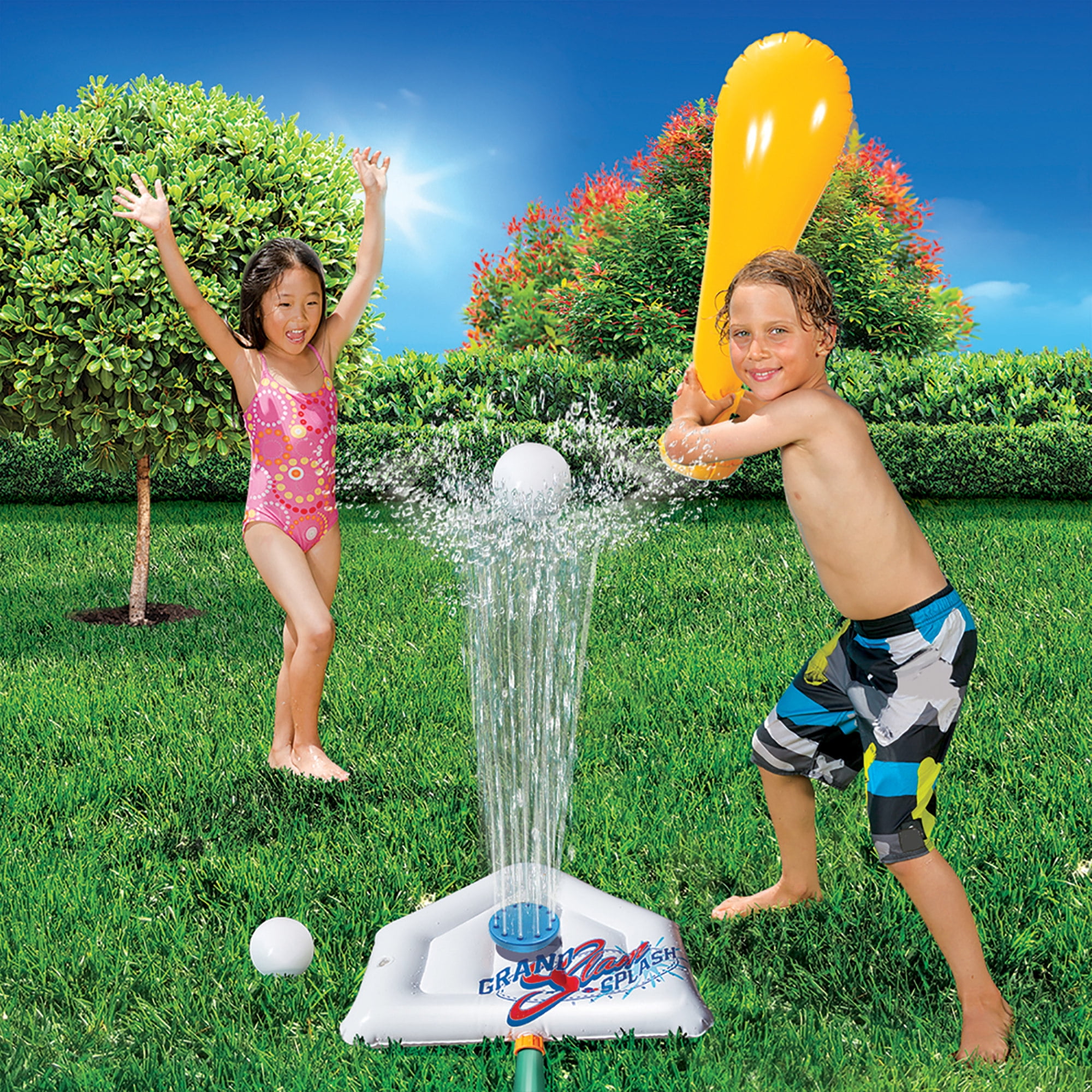 Banzai Grand Slam 'N Splash Sprinkler Baseball Game w/ Inflatable Bat & Ball, Children 3+ Years
