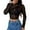 Black, variant on EDFBUYKRS Women's Ribbed Square Neck Top with Long Sleeves, Size Xl