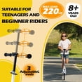 thumbnail image 3 of Welmotive Scooter for Kids Ages 6+, Teens & Adults, Lightweight Kick Scooter 3 Adjustable Heightand Rear Brake, Big Wheel Foldable Scooter for Indoor & Outdoor., 3 of 7