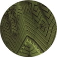 thumbnail image 1 of Ahgly Company Indoor Round Patterned Olive Green Area Rugs, 7' Round, 1 of 6