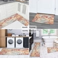 thumbnail image 6 of 2 Piece Bohemian Light Orange Carpet Rug Kitchen Rug Set, Decor Kitchen Rugs, Absorbent Non-Slip Washable Floor Mats, Home Indoor Runner Rugs 17"x47"+17"x30", 6 of 7