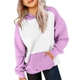 thumbnail image 2 of lnmuld Girls Color Block Hoodie Long Sleeve Soft Pullover Sweatshirt with Pocket Casual Top Size:8-9 Years, 2 of 4