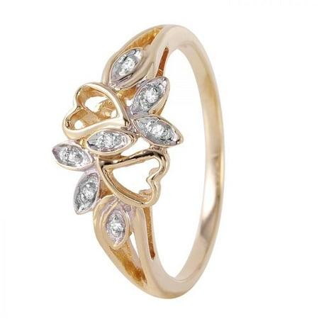 Foreli 0.07CTW Diamond 10K Yellow Gold Ring MSRP$970.00