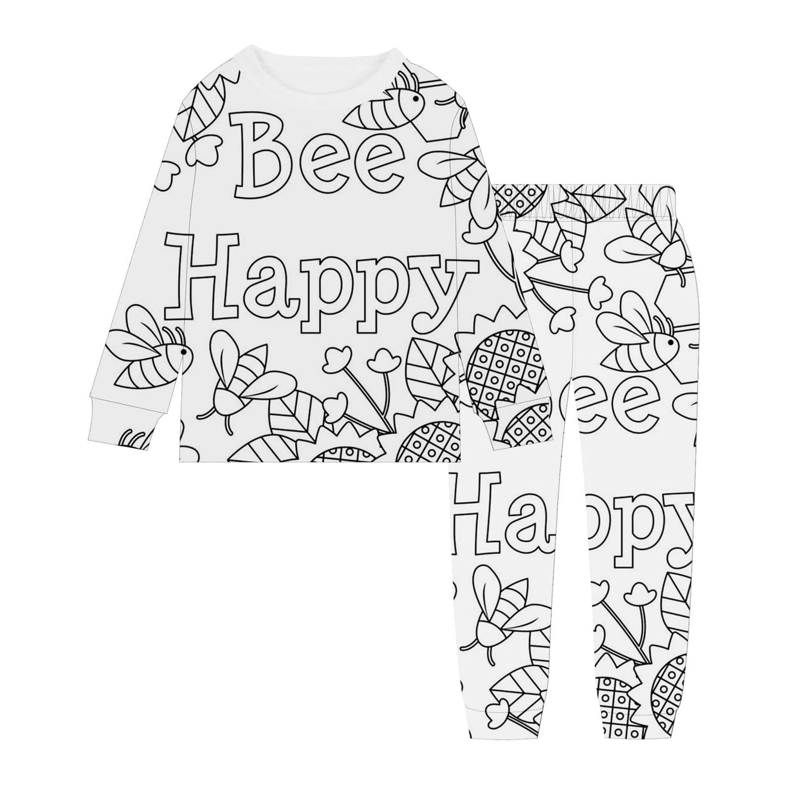 Toimothcn Baby Girls Outfit Set Long Sleeve Cartoon Bee Diy Hand