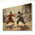 thumbnail image 2 of Designart "Kung Fu China Art painting II" Chinese Print on Natural Pine Wood, 2 of 5