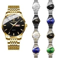 thumbnail image 3 of Resicozy Mens Watch Quartz Stainless Dressy Watches Classic Casual Wrist Watch Large Face with Date Black with Silver and Gold Band, 3 of 3