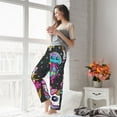 thumbnail image 4 of Uemuo Cat Icecream Pattern Women's Wide Leg Palazzo Lounge Pants with Pockets Light Weight Loose Comfy Casual Pajama Pants-XX-Large, 4 of 9