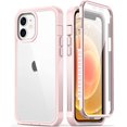 thumbnail image 1 of GOODON iPhone 12 Case,iPhone 12 Pro Case with Built-in Screen Protector,Pass 20 ft. Drop Test Military Grade Clear Cover Full Body Protective Phone Case for FYBTO iPhone 12/12 Pro 6.1" Black, 1 of 5