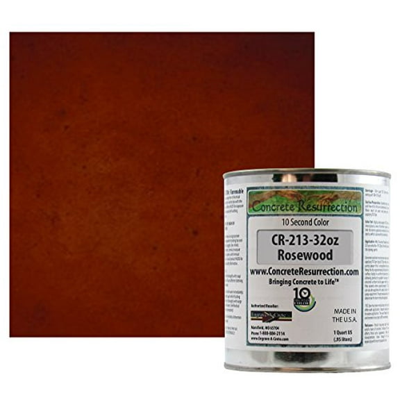 Professional Fast Drying Concrete Stain - Easy to use! Ten Second Color Acetone Dye Concrete Stain - Rosewood 32oz