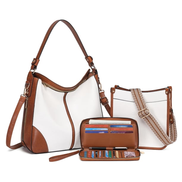 Set de monederos BAVERGE para mujer, piel grande, 3 unidades+cartera