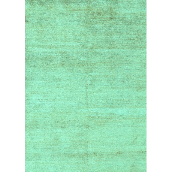 Ahgly Company Indoor Rectangle Solid Turquoise Blue Modern Area Rugs, 8' x 10'