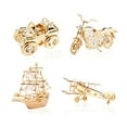 thumbnail image 2 of Matashi Crystal Ship, Motorcycle, Airplane & Jeep Ornament Set (Set of 4), 2 of 3