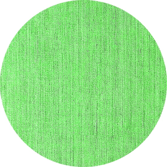 Ahgly Company Indoor Round Solid Green Modern Area Rugs, 3' Round